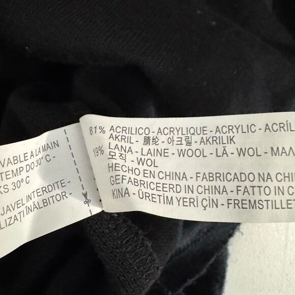 Zara Man Black Wool Blend Long Sleeve Lightweight Knit Size XL Baggy Fit - Picture 10 of 11